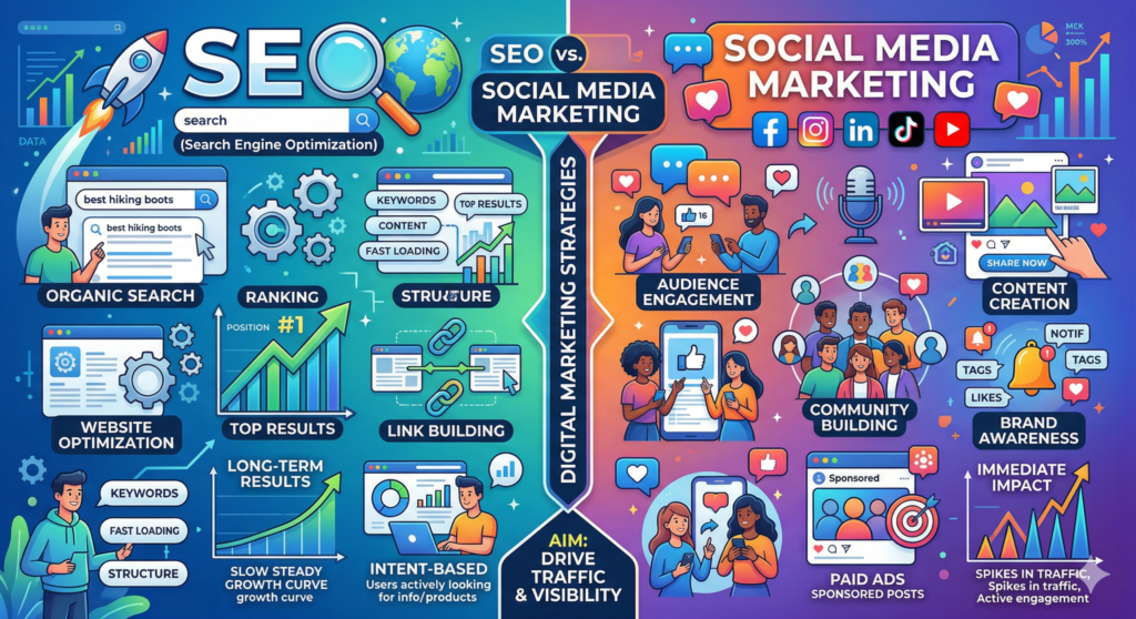 SEO vs Social Media Marketing